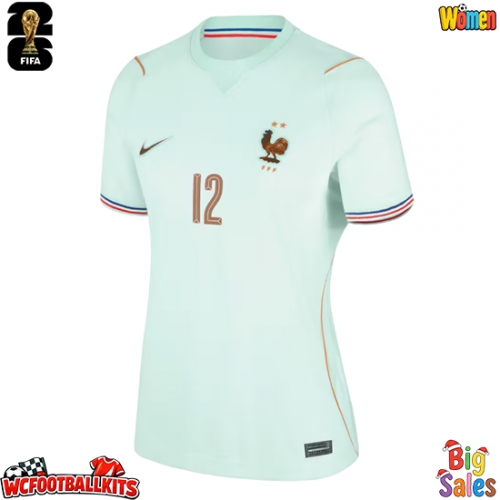 France Randal Kolo Muani #12 Replica Away Stadium Shirt for Women World Cup 2026 Short Sleeve
